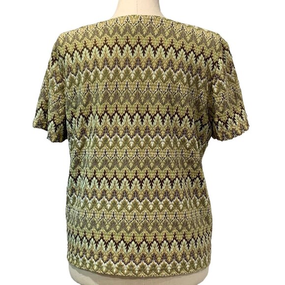Alfred Dunner Womens Zigzag Pattern Short Sleeve Knit Top Lined Multicolor Sz XL - Picture 2 of 14